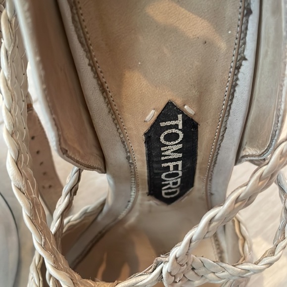 TOM FORD size 39 bone colour woven sandal - Picture 4 of 4